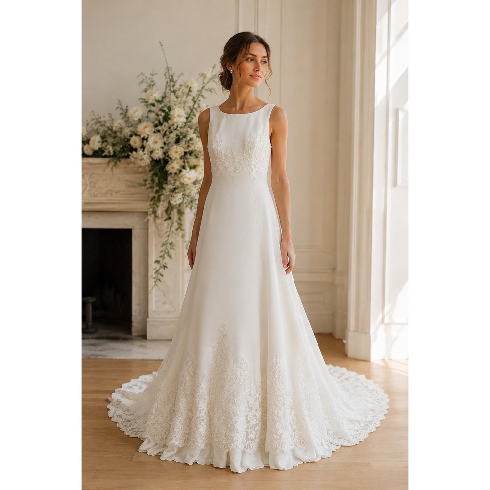 Marisa Wedding Dress Womens‎ 10 White Ivory Silk Lace Beaded Bridal Gown Vintage